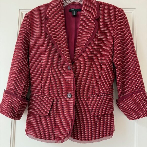 SUPER CUTE TWEED VINTAGE KENNETH COLE BLAZER, Tulle Trim, Size 2 - Picture 2 of 4